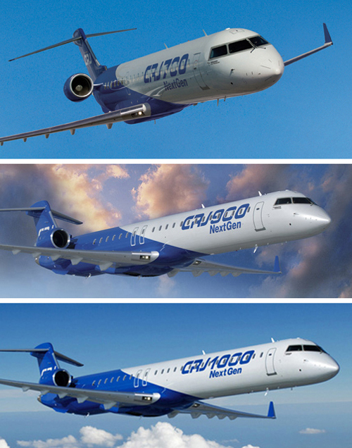 Famiglia Bombardier CRJ-Series: CRJ700 (70-78 posti, CRJ900 (86-90 posti), CRJ1000 (100-104 posti). Questi modelli non hanno mai operato su Firenze.